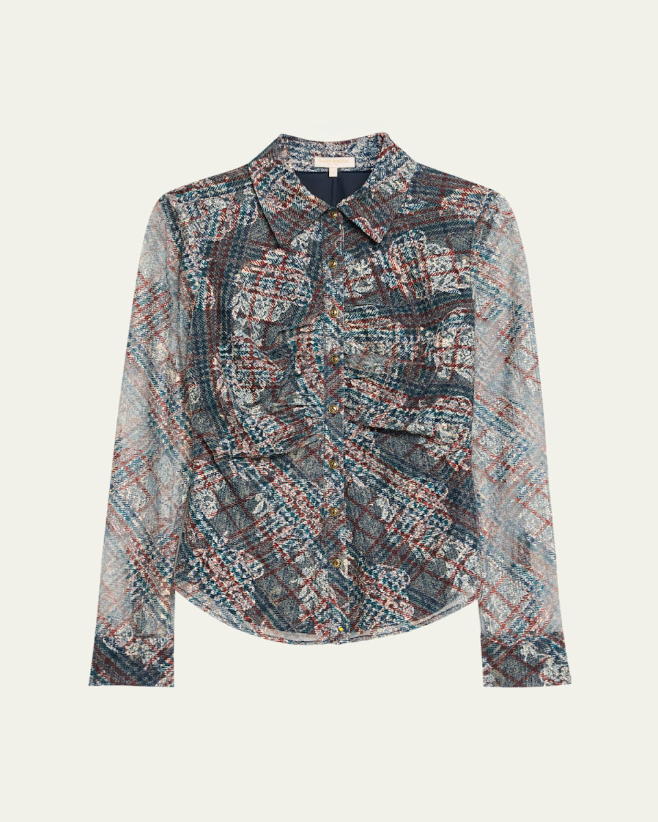 Plaid Hamilton Button-Front Blouse